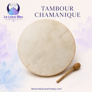 Tambour chamanique Thunder Navajo – peau de bison, 50 cm