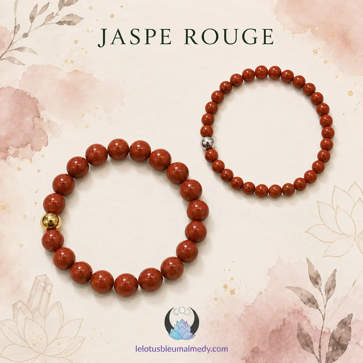Bracelet en jaspe rouge – création artisanale